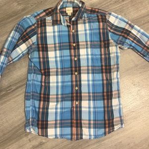 Blue and Orange Plaid G.H. Bass Long Sleeve Shirt. Good Condition - Medium